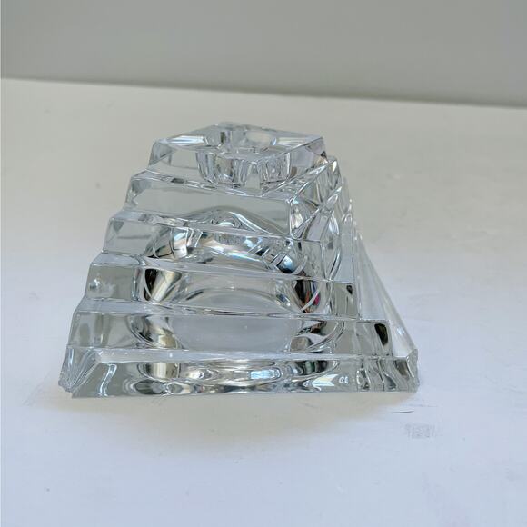 Two Vintage JG Durand Crystal Twisted Pyramid Candle Holders - Picture 3 of 12
